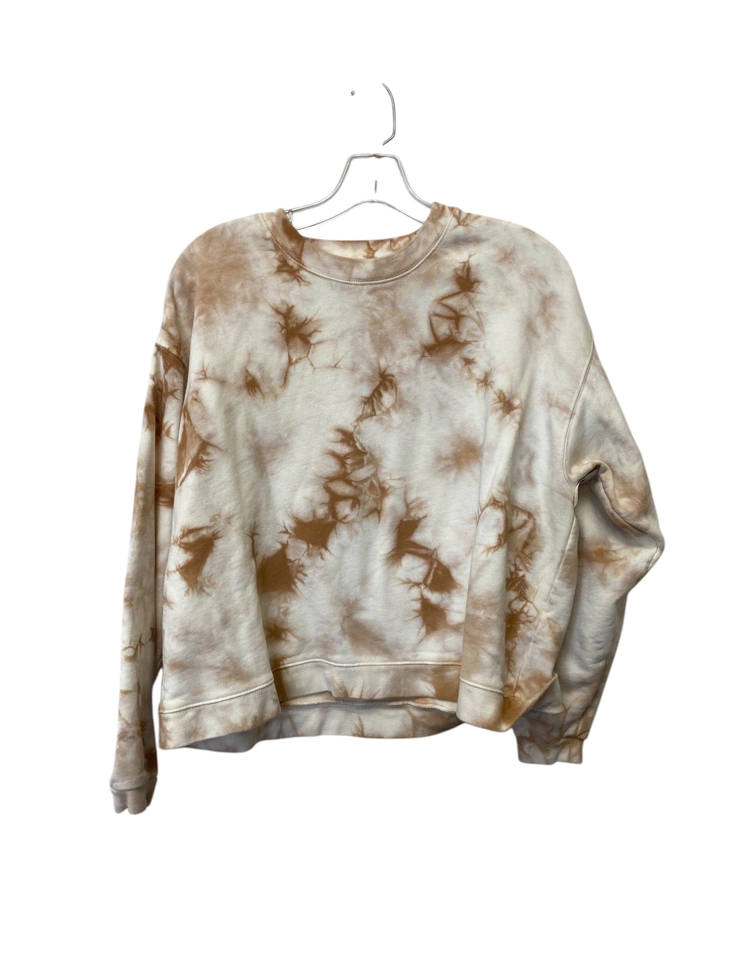 Sweatshirt Crewneck By Madewell In Brown & Cream, Size: M