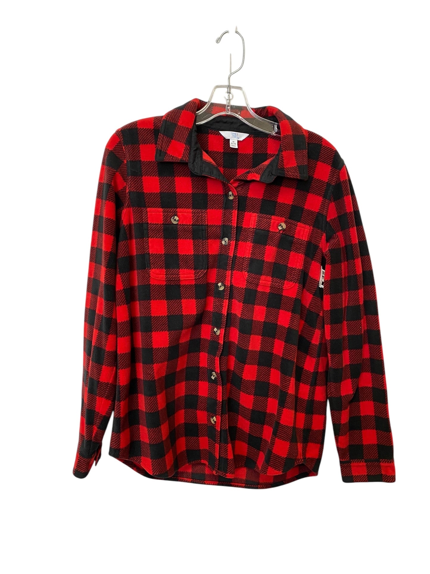 Jacket Shirt By Time And Tru In Red, Size: M