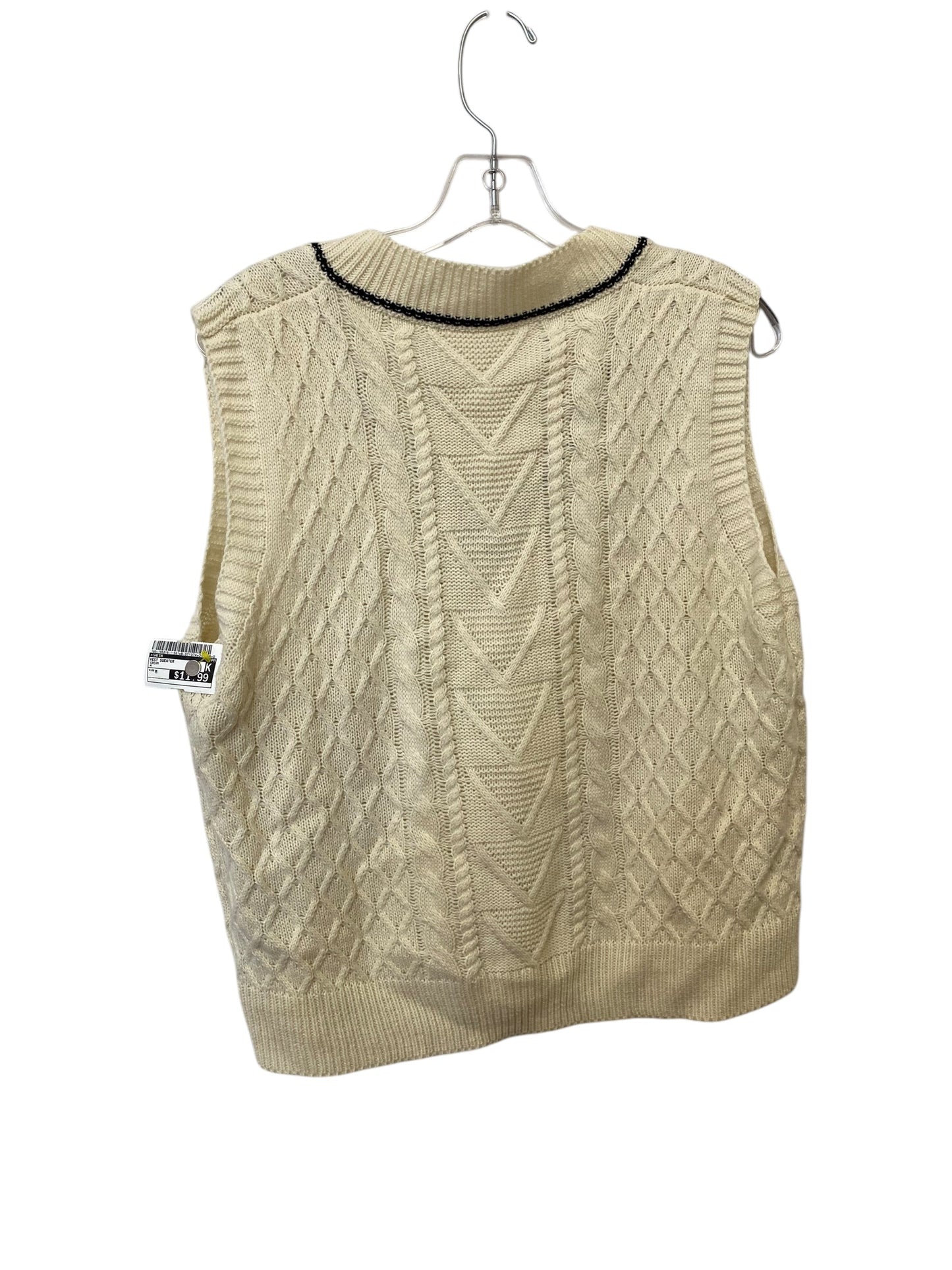 Vest Sweater By Shein In Cream, Size: M