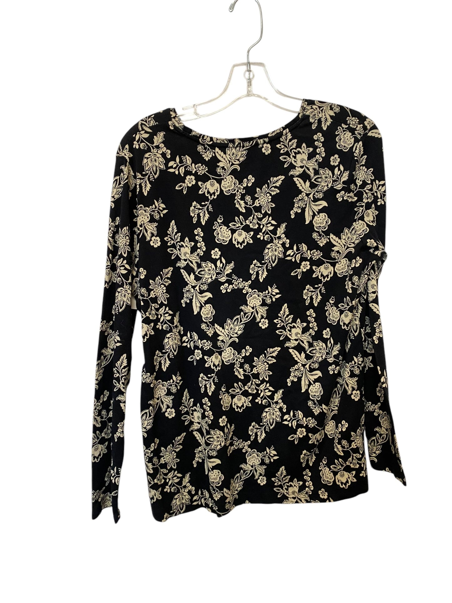 Top Long Sleeve By Croft And Barrow In Black & Tan, Size: Xl