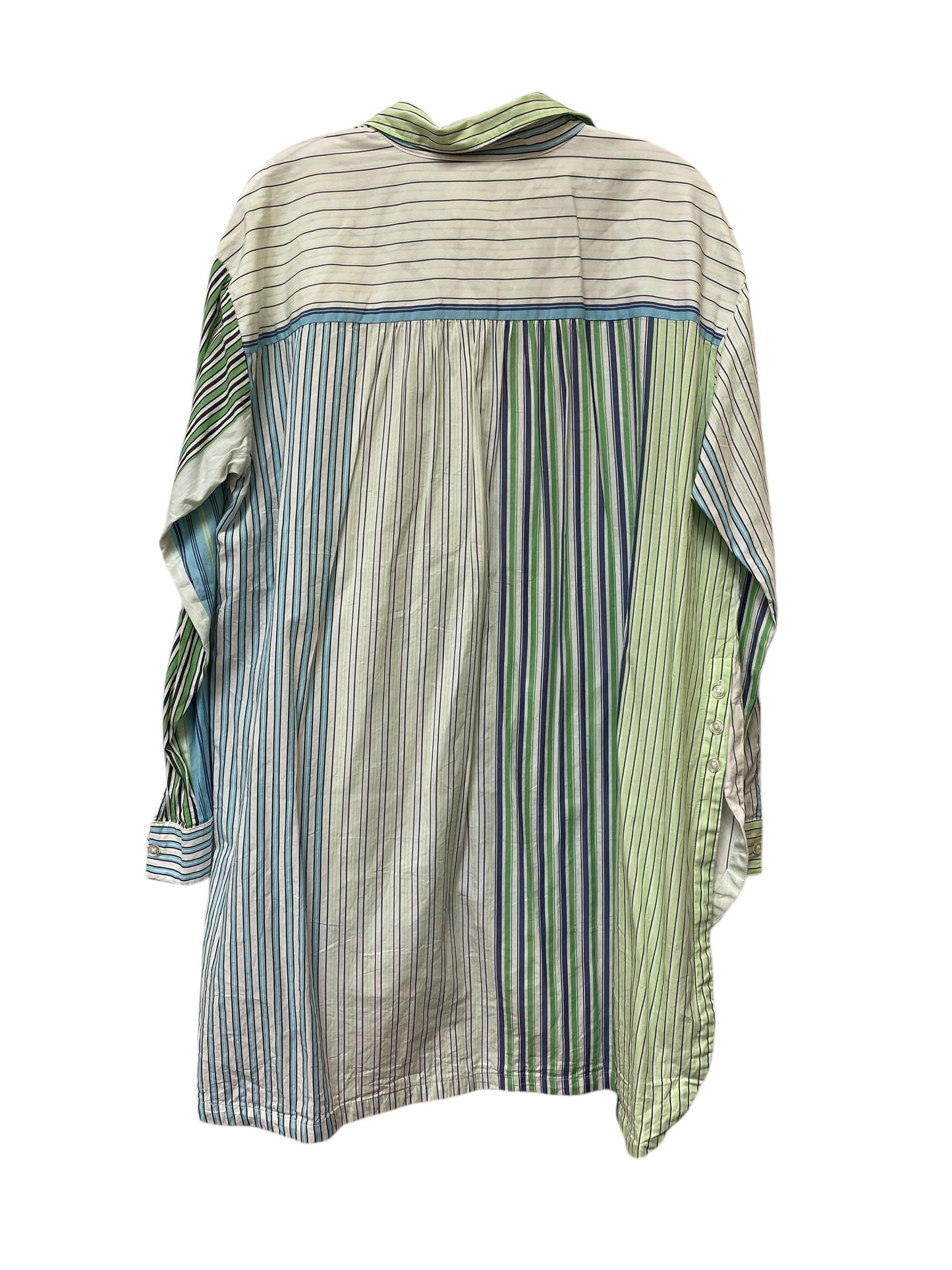 Top Long Sleeve By Maeve In Blue & Green, Size: M