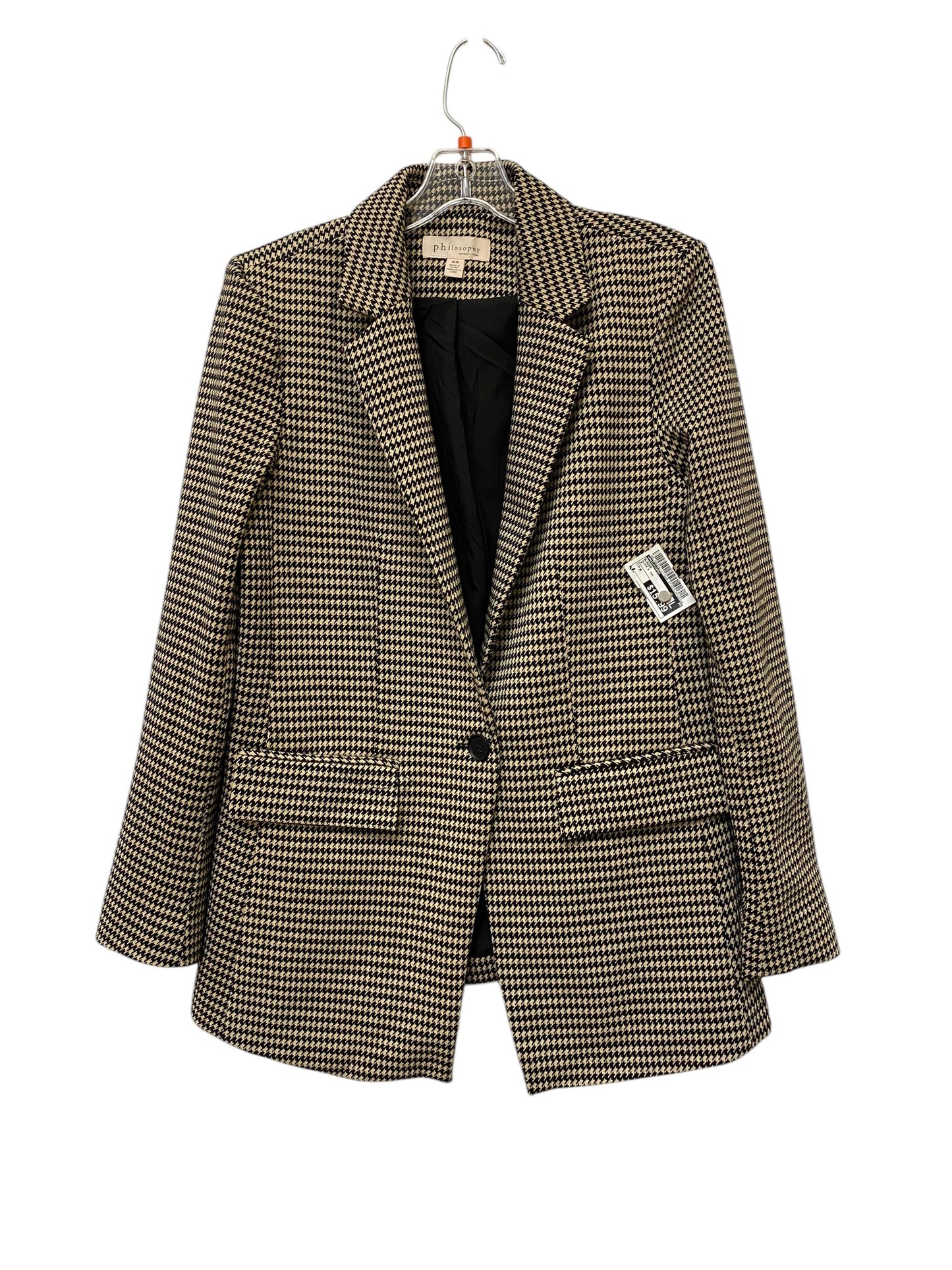 Blazer By Philosophy In Black & Tan, Size: M