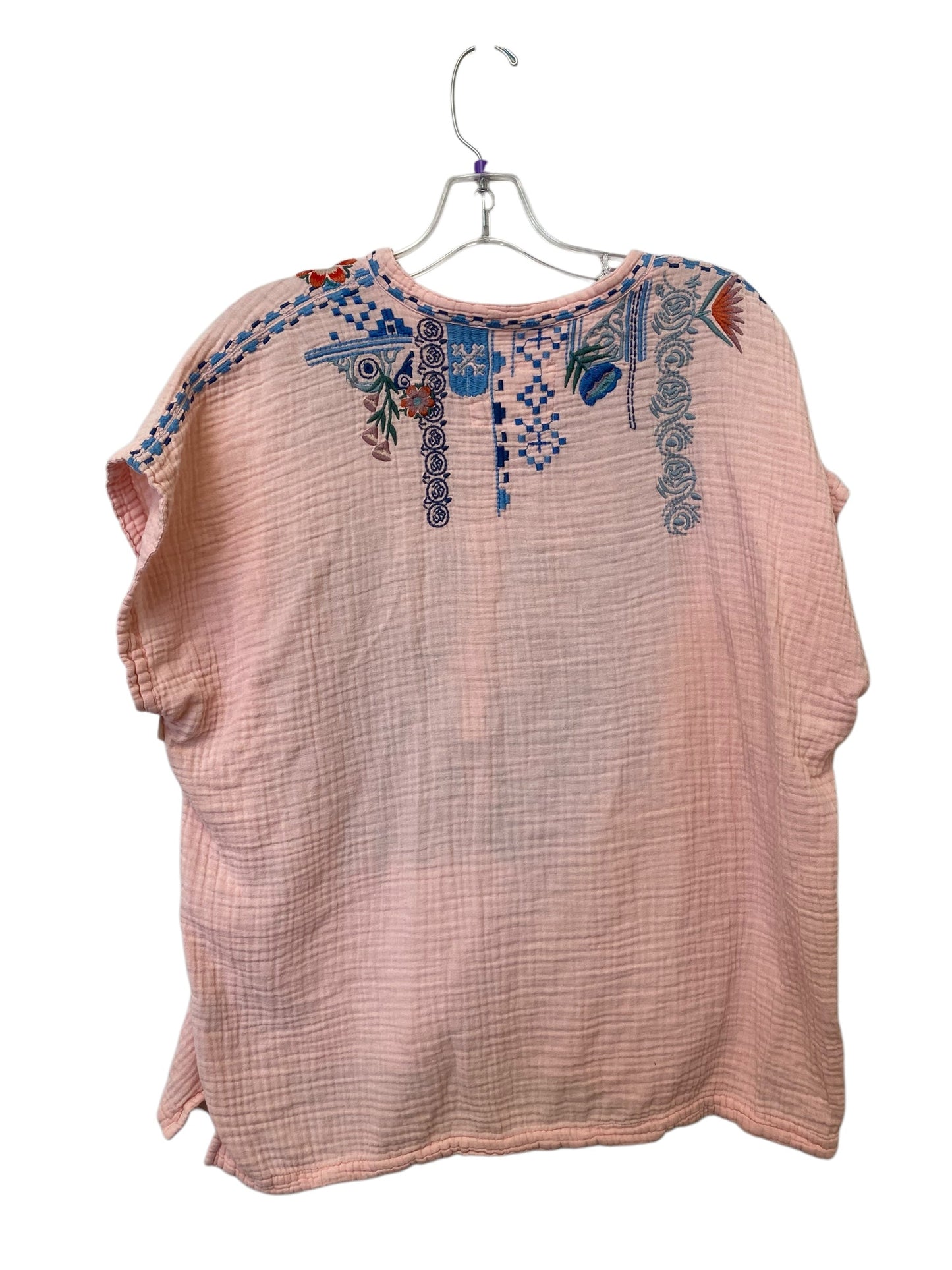 Top Short Sleeve By Johnny Was In Pink, Size: Xl