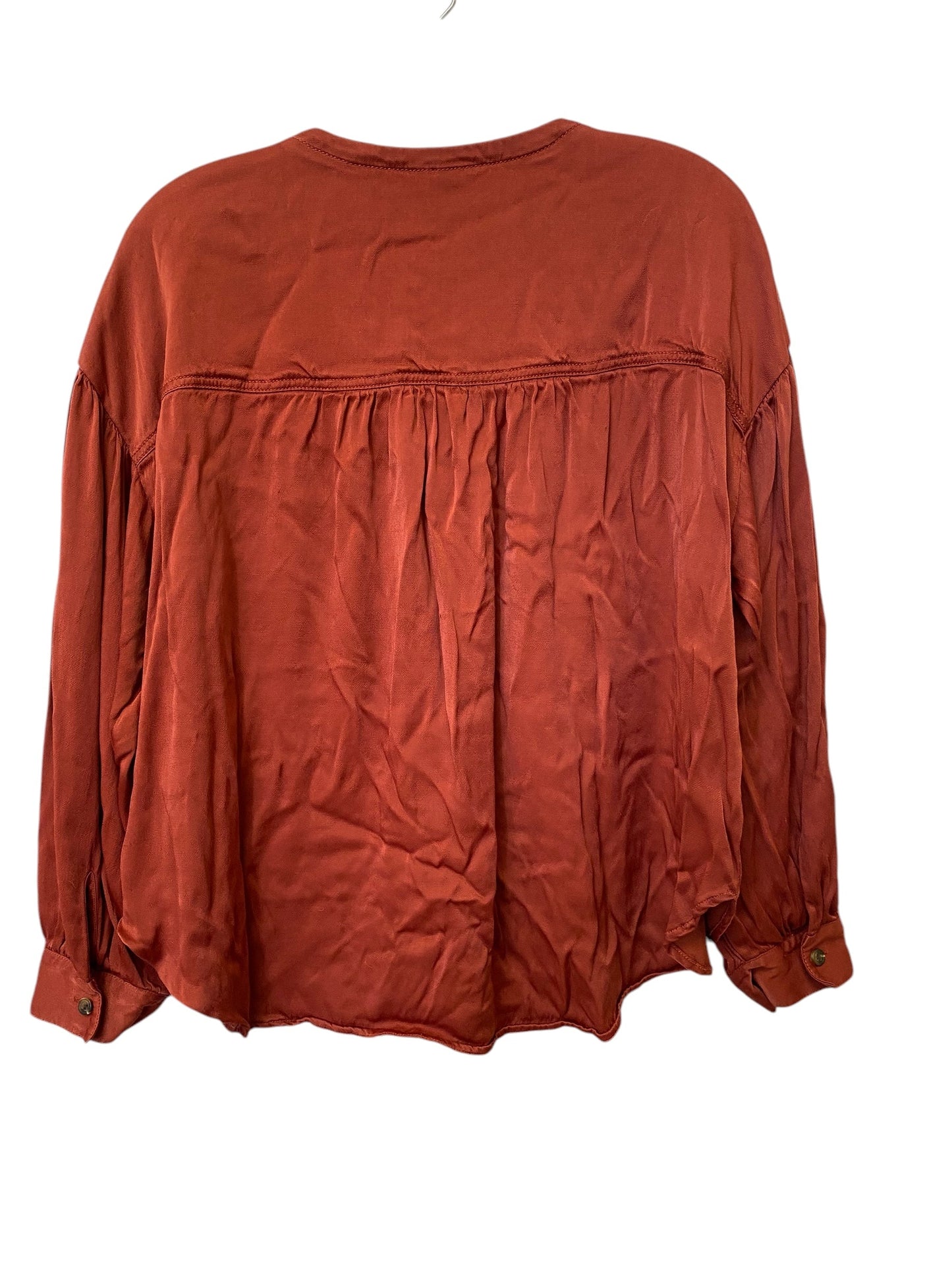 Top Long Sleeve By Pilcro In Orange, Size: M