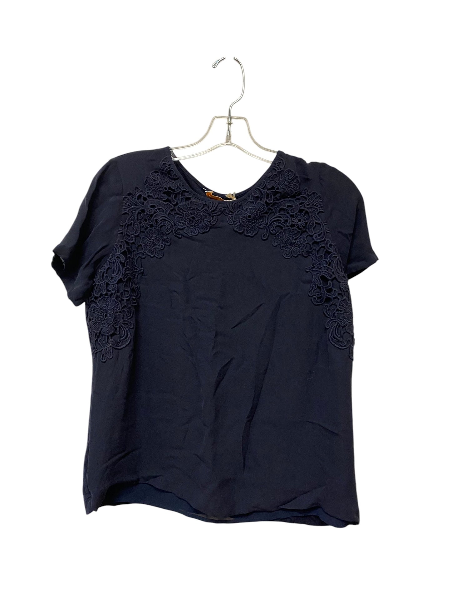 Top Short Sleeve By Tory Burch In Navy, Size: M