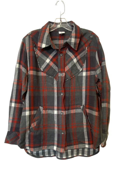 Jacket Shirt By Cabi In Plaid Pattern, Size: M