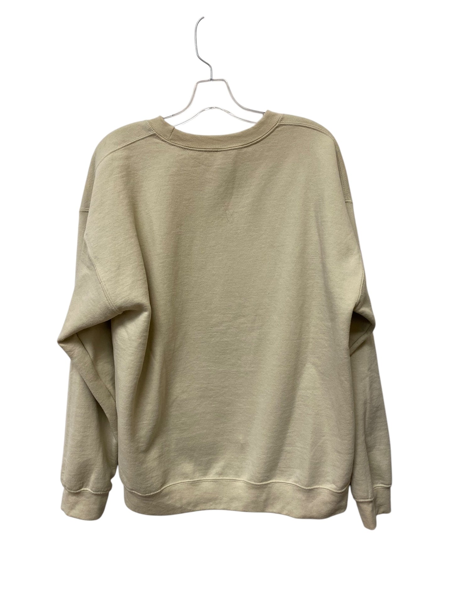 Sweatshirt Crewneck By Gildan In Beige, Size: L