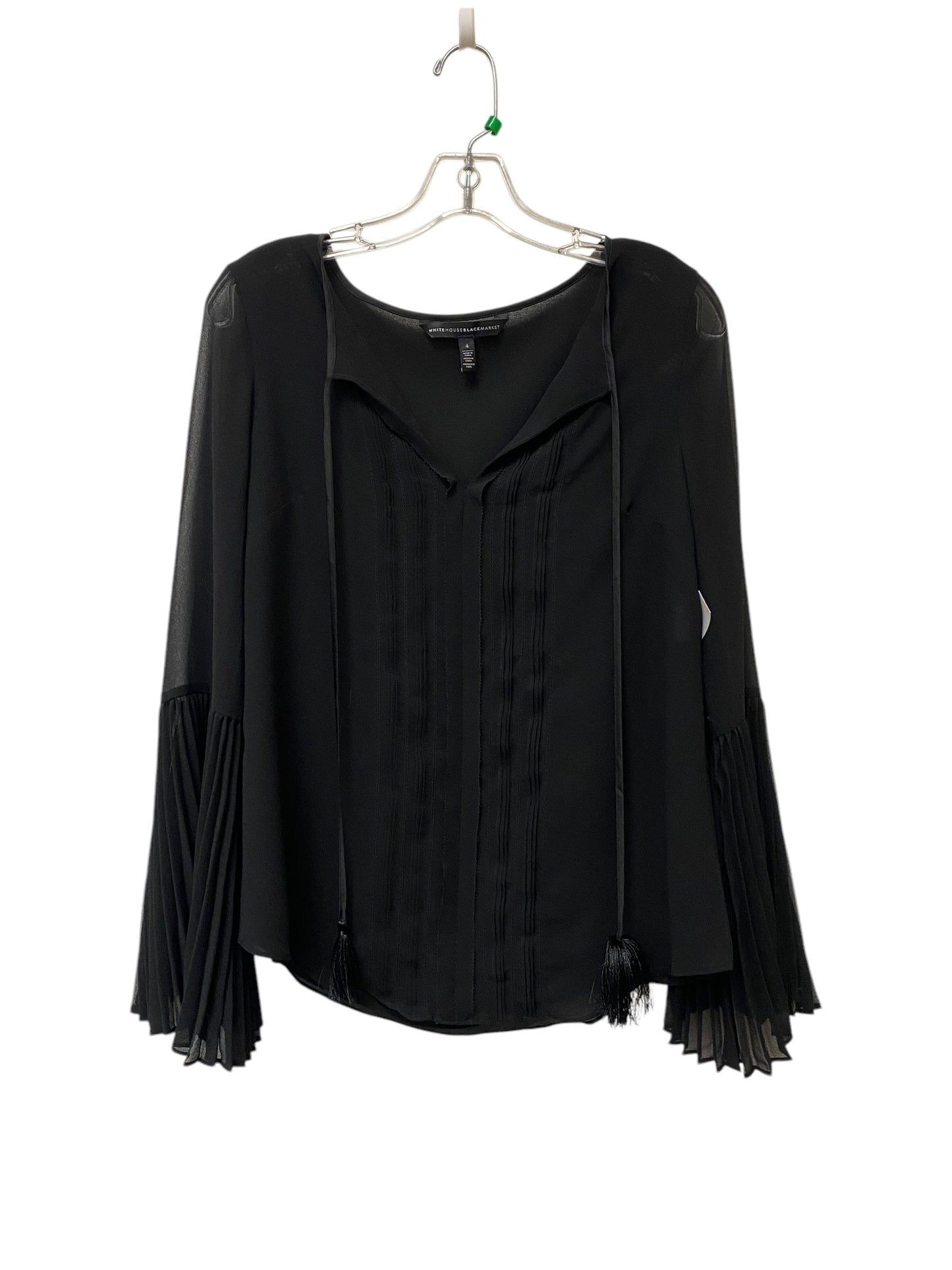 Top Long Sleeve By White House Black Market In Black, Size: 4