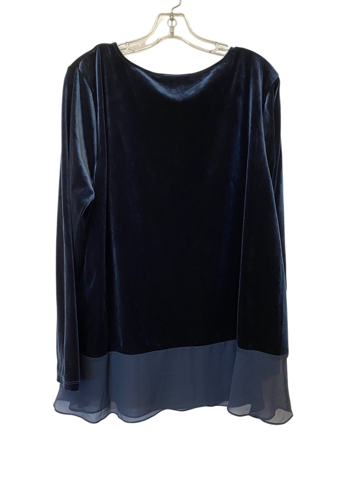 Top Long Sleeve By Ellen Tracy In Navy, Size: Xl