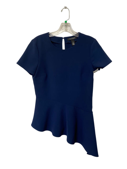 Top Short Sleeve By White House Black Market In Navy, Size: 4