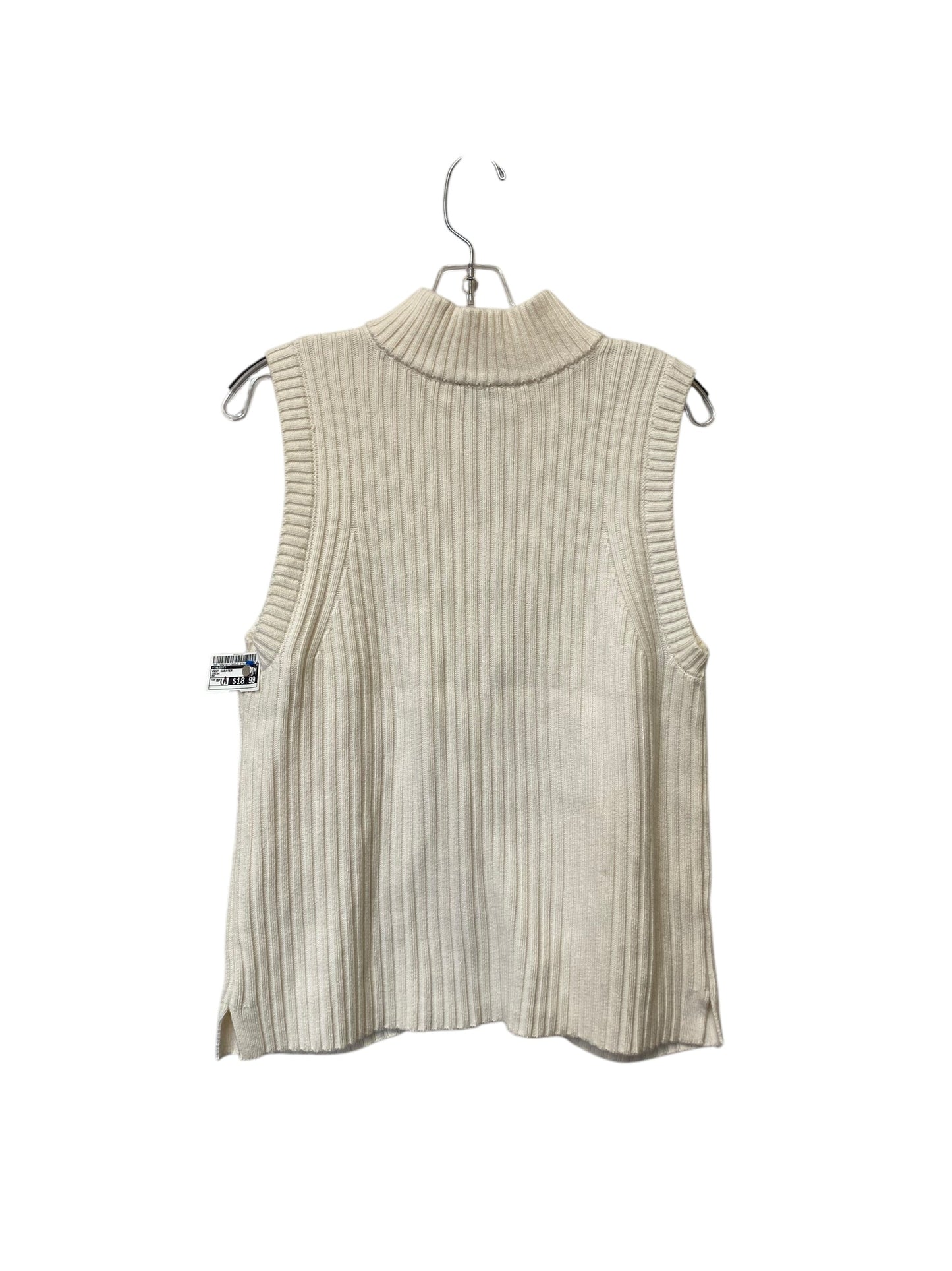 Vest Sweater By Talbots In Cream, Size: Mp