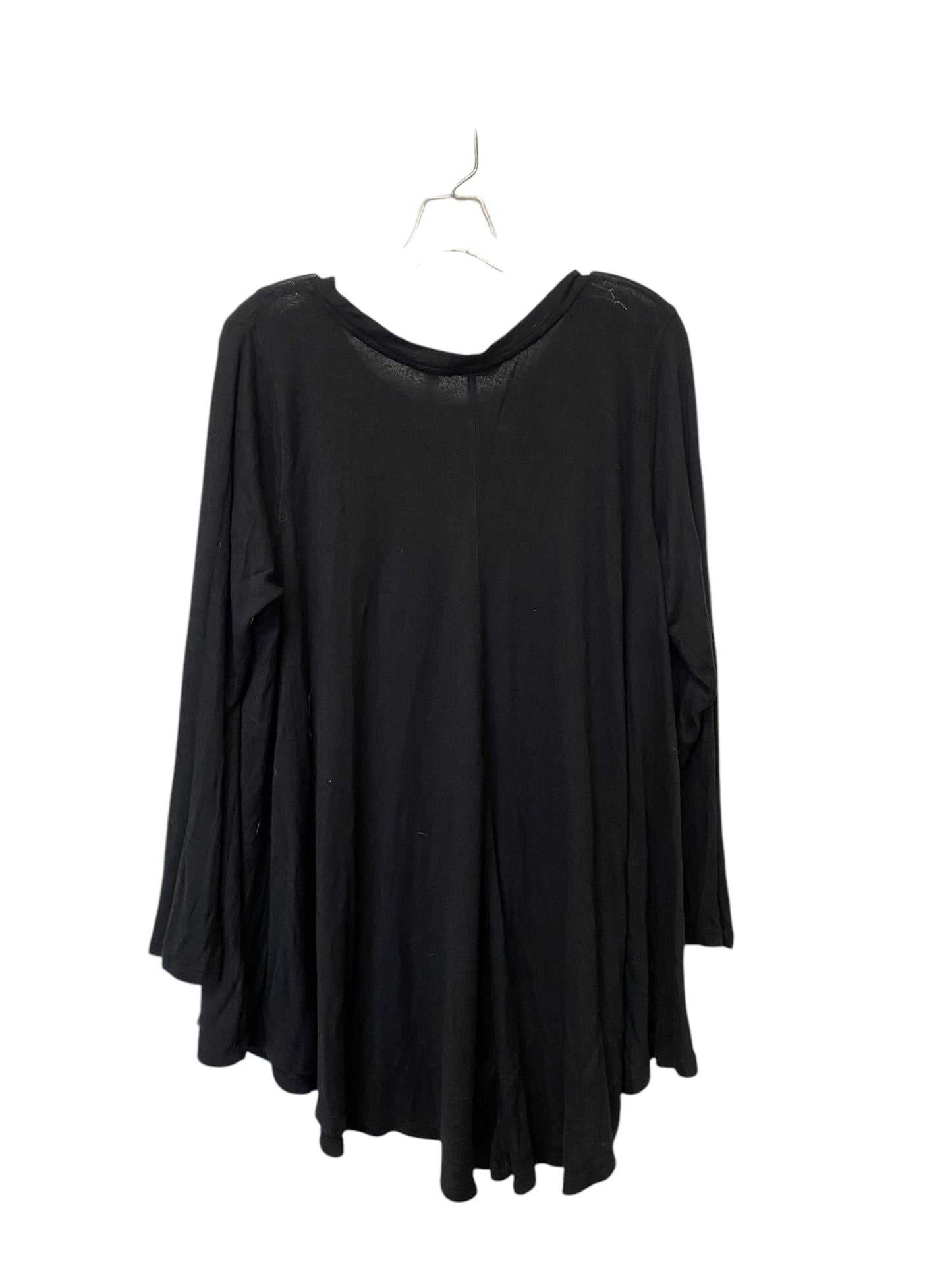 Top Long Sleeve By Any Body In Black, Size: 1x