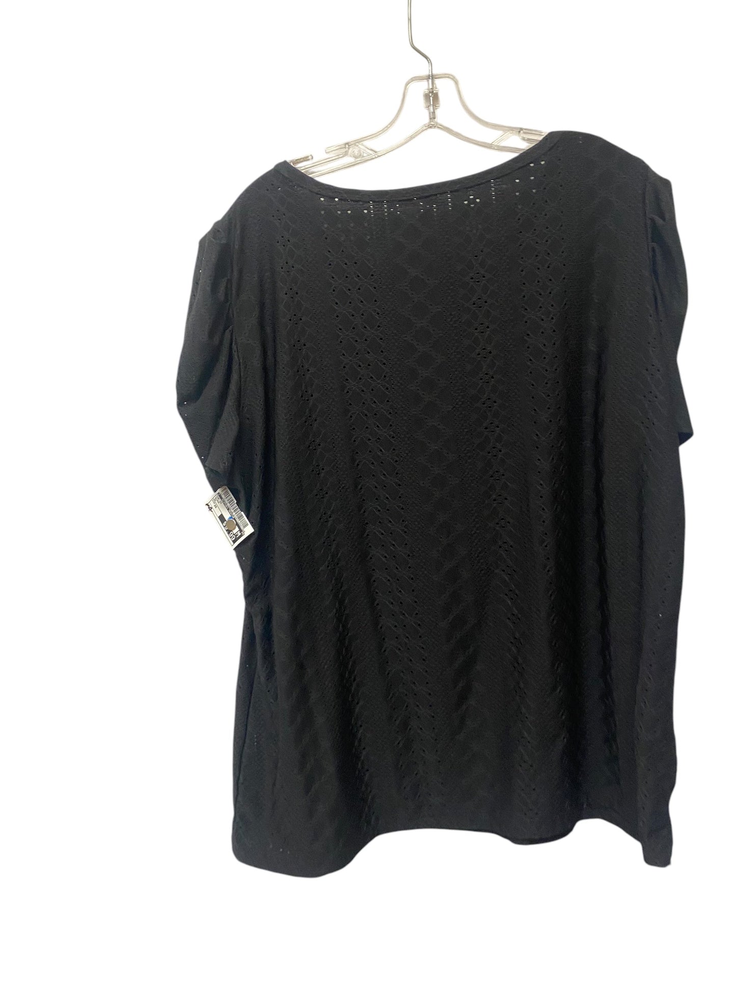 Top Short Sleeve By Clothes Mentor In Black, Size: 2x