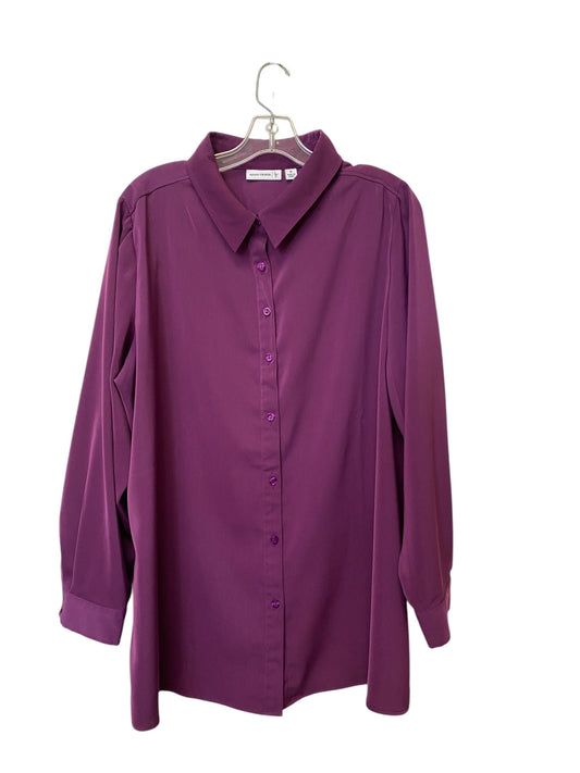 Top Long Sleeve By Susan Graver In Purple, Size: 1x