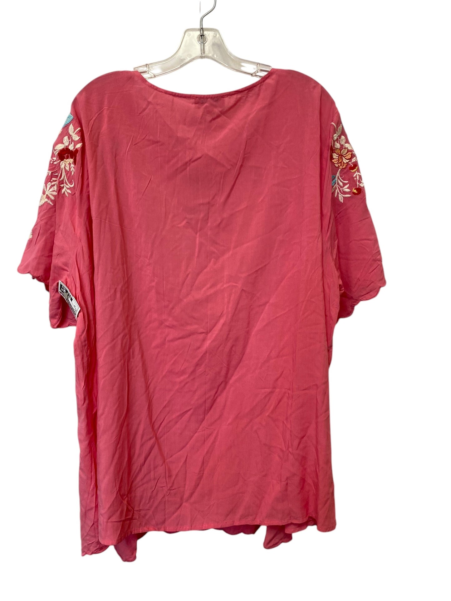 Top Short Sleeve By Andree By Unit In Pink, Size: 3x