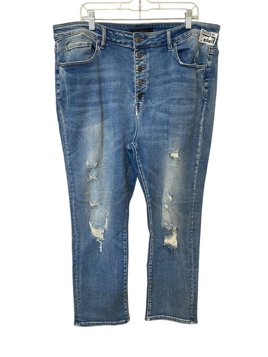 Jeans Straight By Risen In Blue Denim, Size: 3x