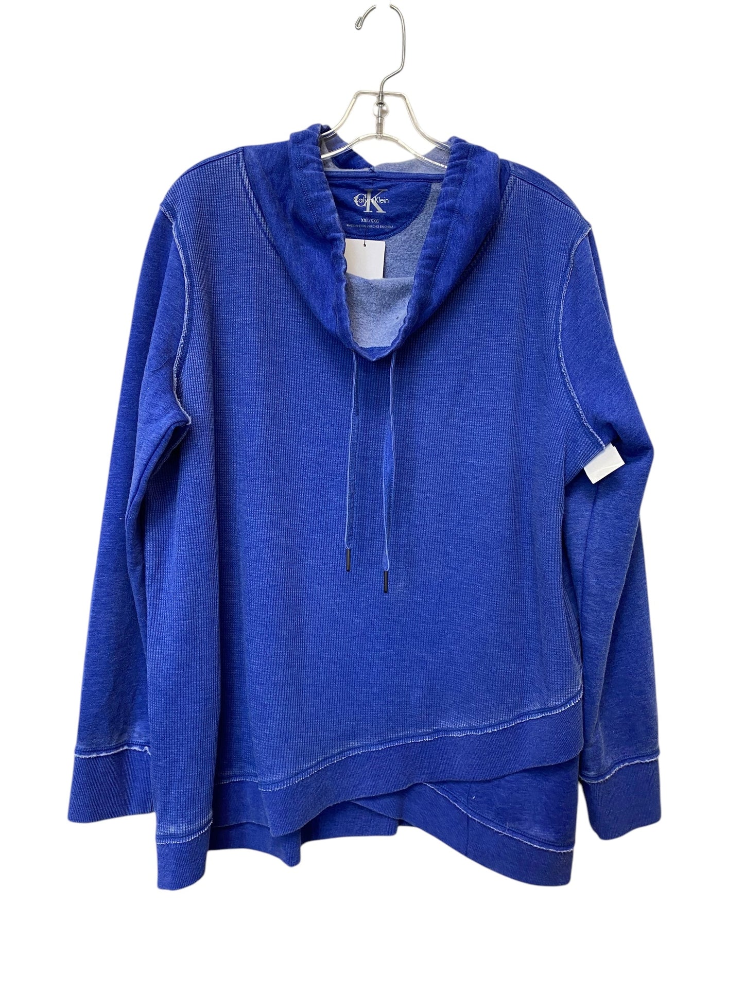 Sweatshirt Hoodie By Calvin Klein In Blue, Size: Xxl