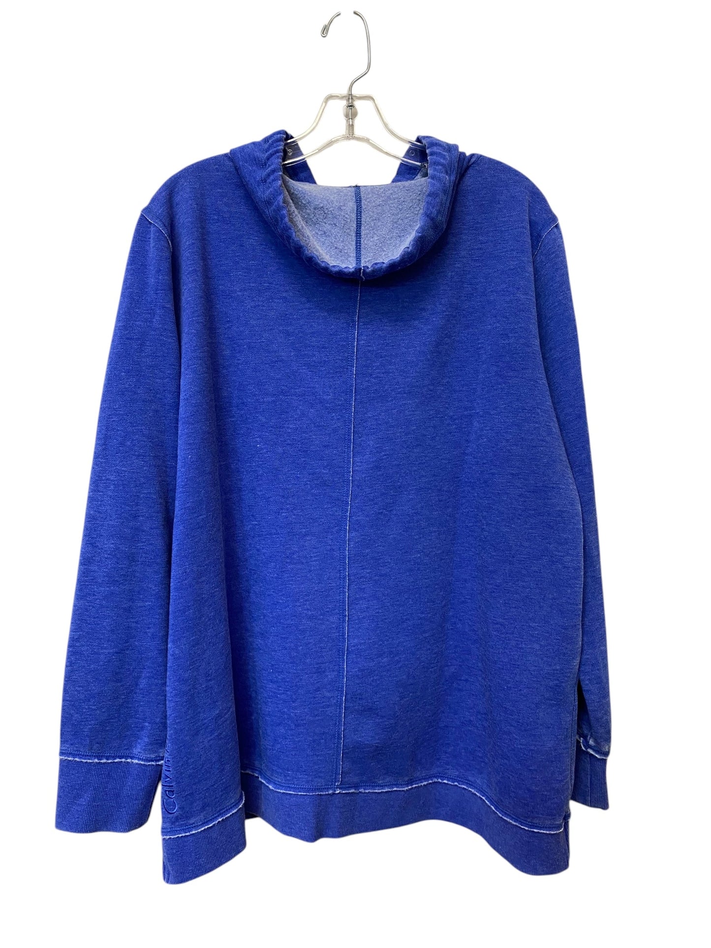 Sweatshirt Hoodie By Calvin Klein In Blue, Size: Xxl