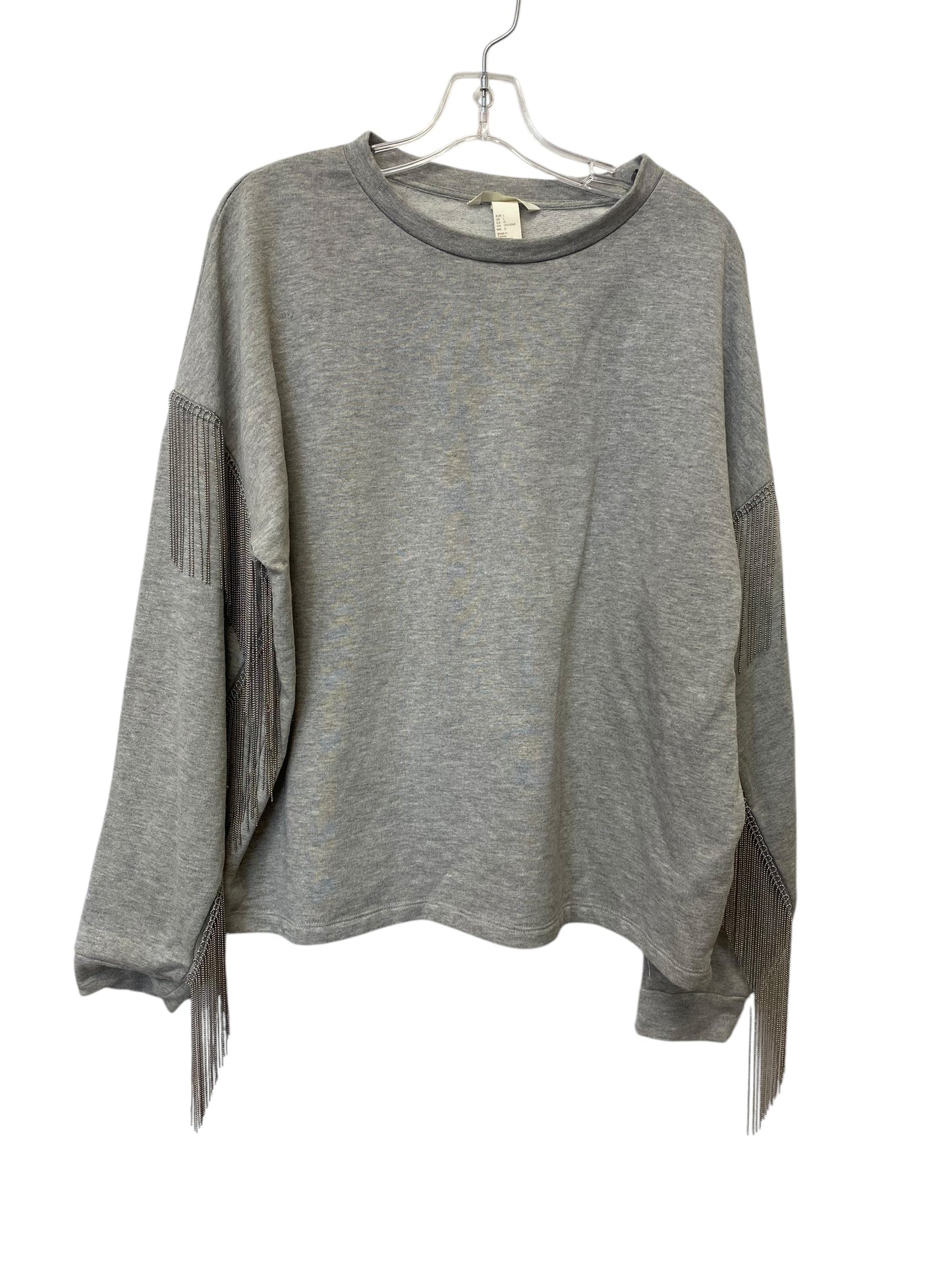 Sweatshirt Crewneck By H&m In Grey, Size: L