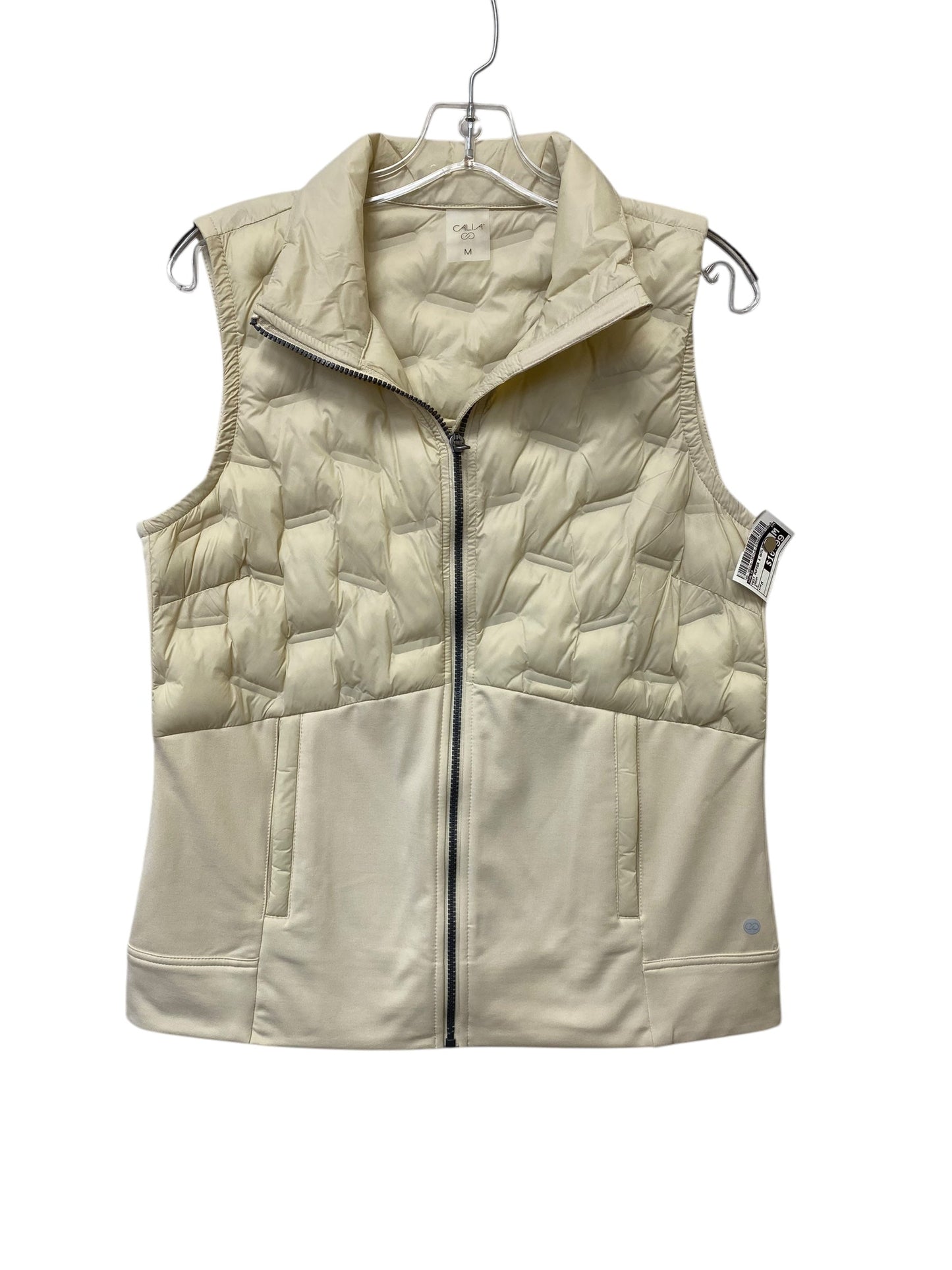 Vest Puffer & Quilted By Calia In Cream, Size: M