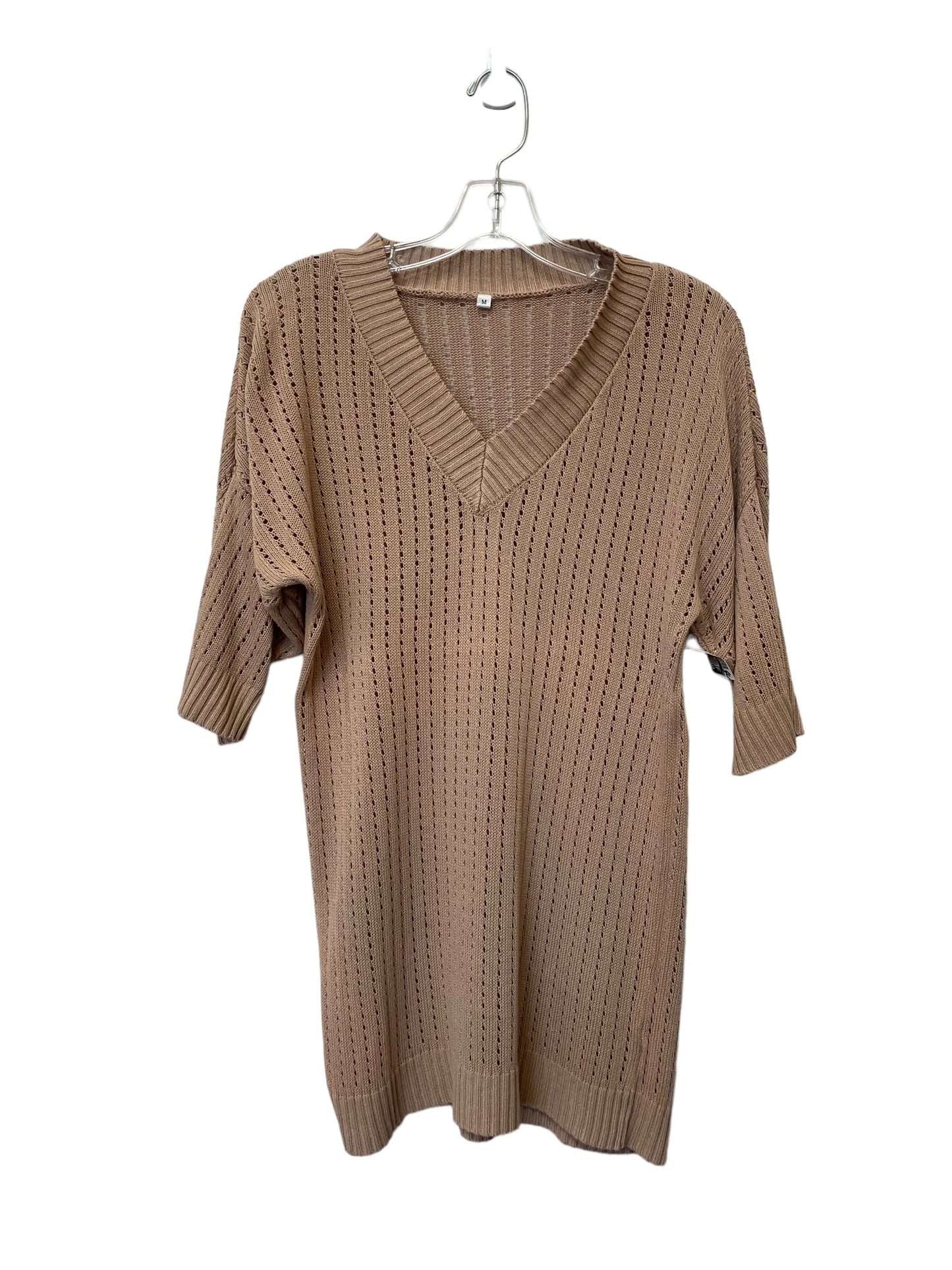 Tan Top Short Sleeve Clothes Mentor, Size M