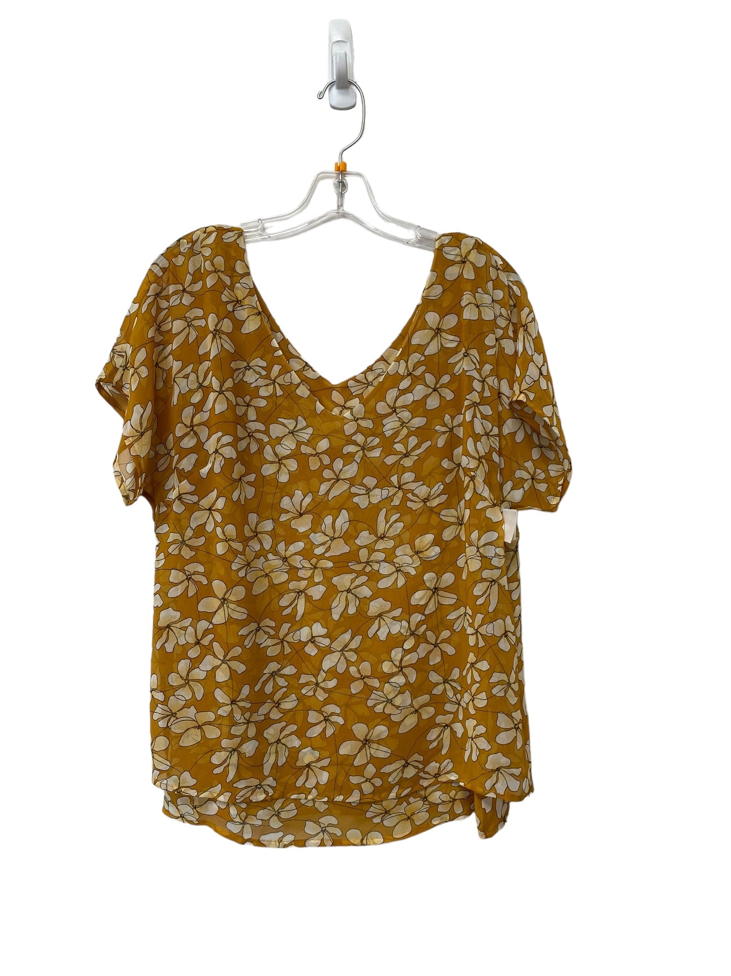 Yellow Top Short Sleeve Cabi, Size S