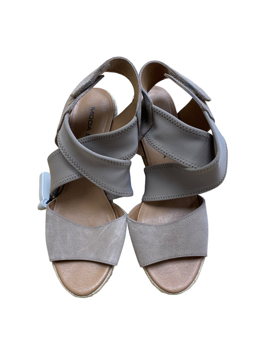 Taupe Sandals Heels Wedge Clothes Mentor, Size 9
