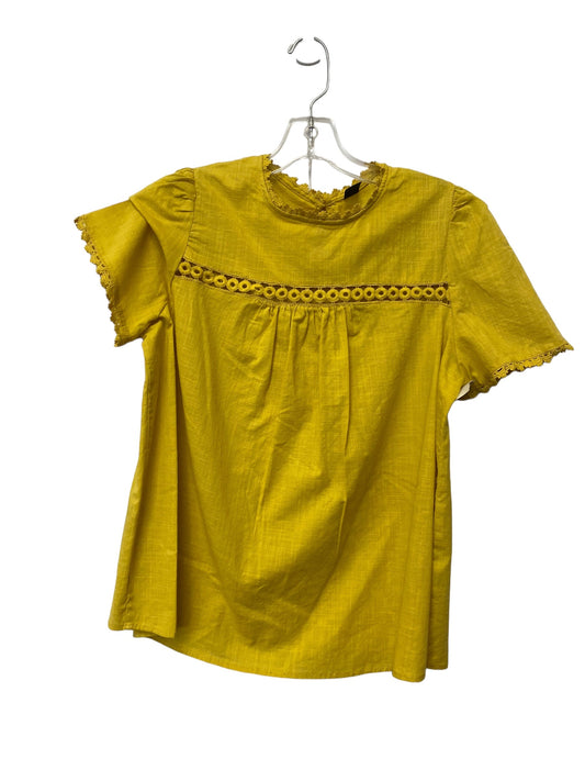 Yellow Top Short Sleeve Shein, Size L