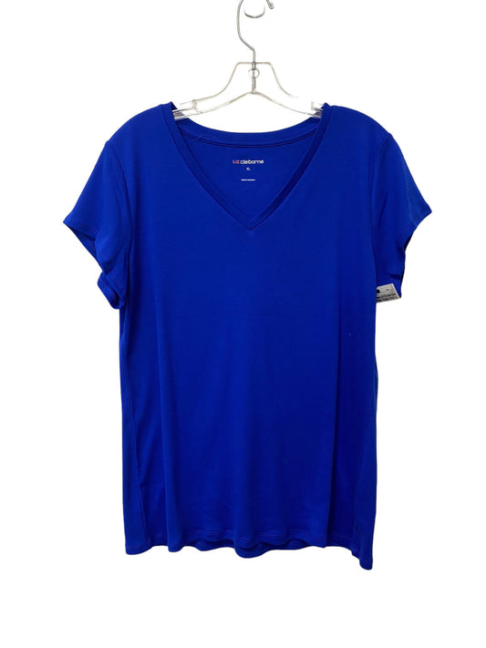 Blue Top Short Sleeve Basic Liz Claiborne, Size Xl