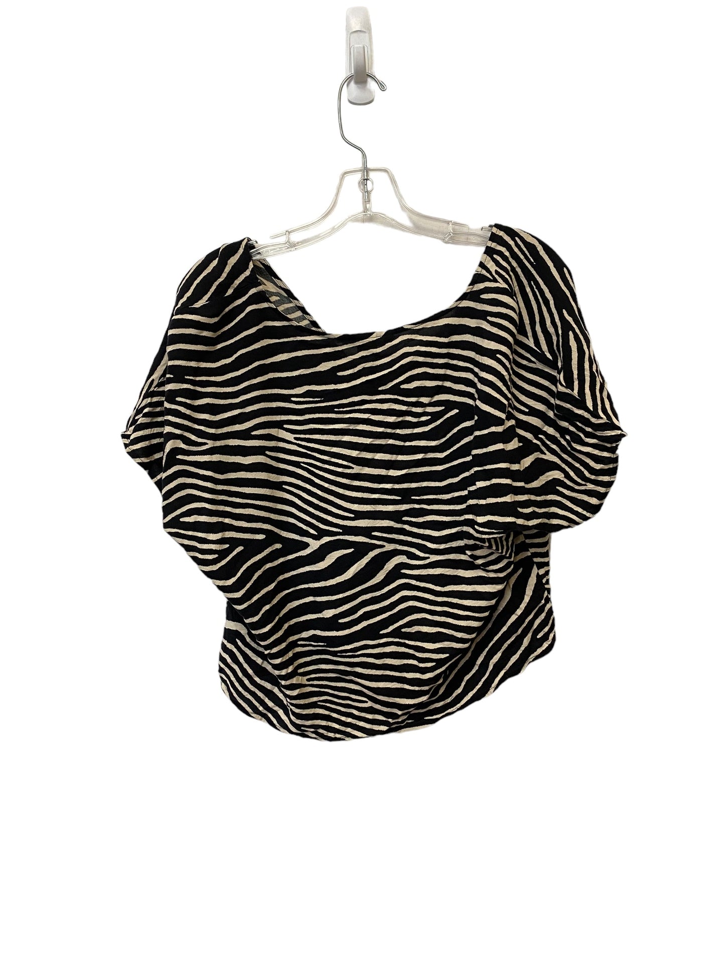 Zebra Print Top Short Sleeve H&m, Size 14