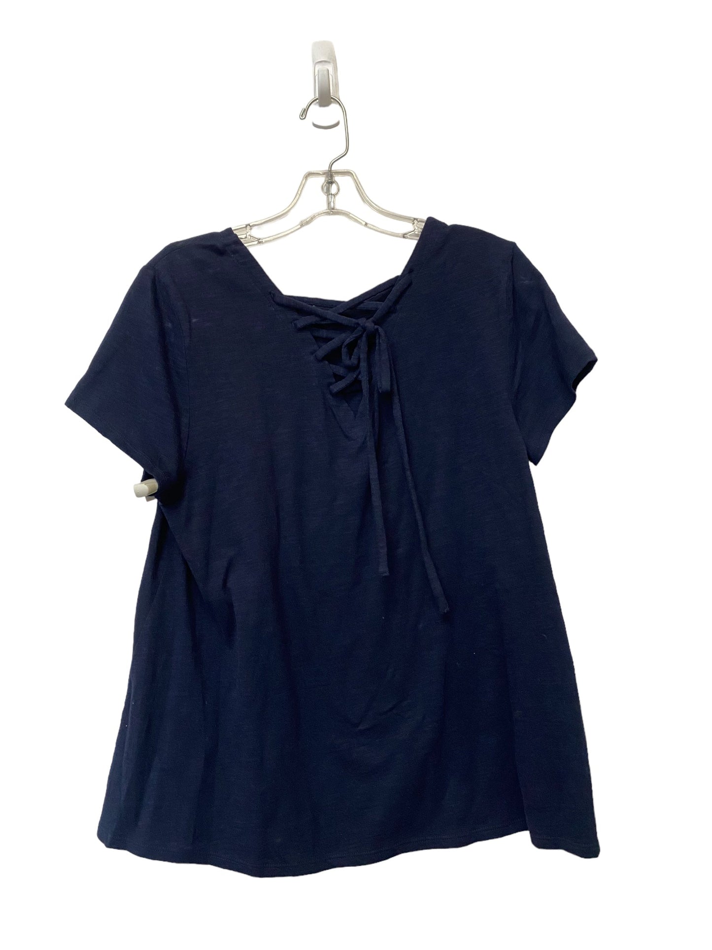 Navy Top Short Sleeve Loft, Size S