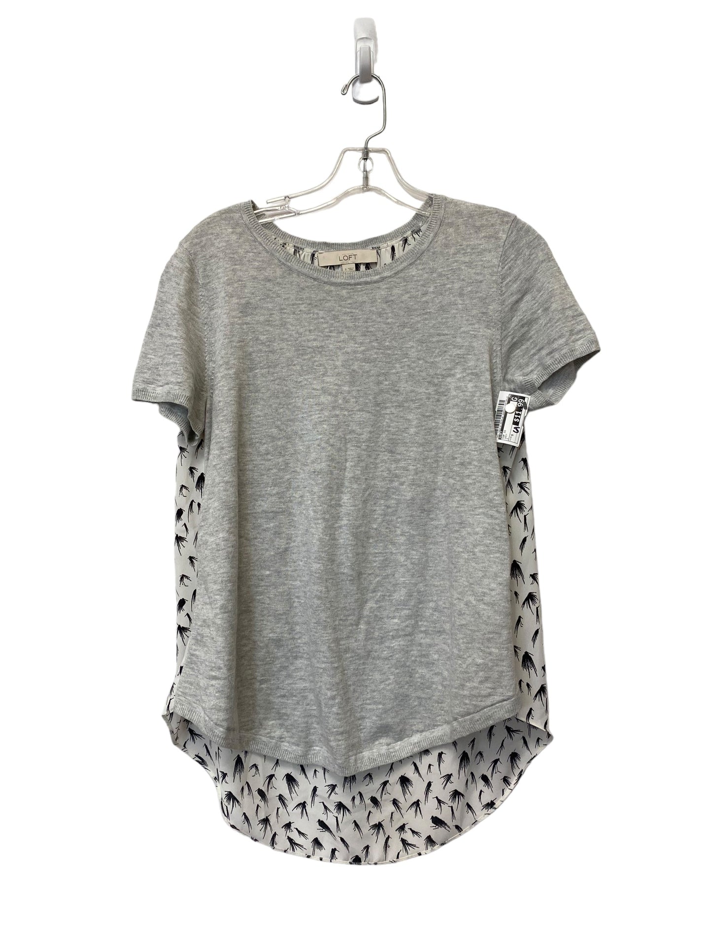 Grey Top Short Sleeve Loft, Size S