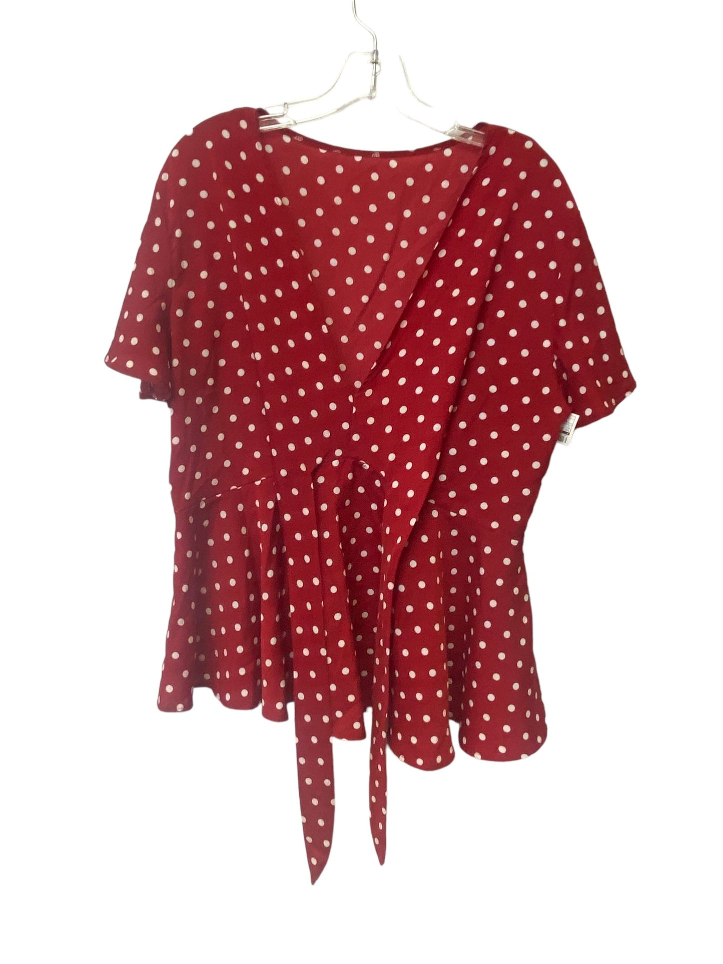 Red Top Short Sleeve Clothes Mentor, Size 1x