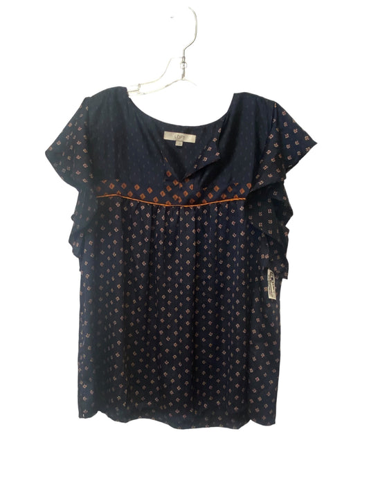 Navy Top Short Sleeve Loft, Size Xl