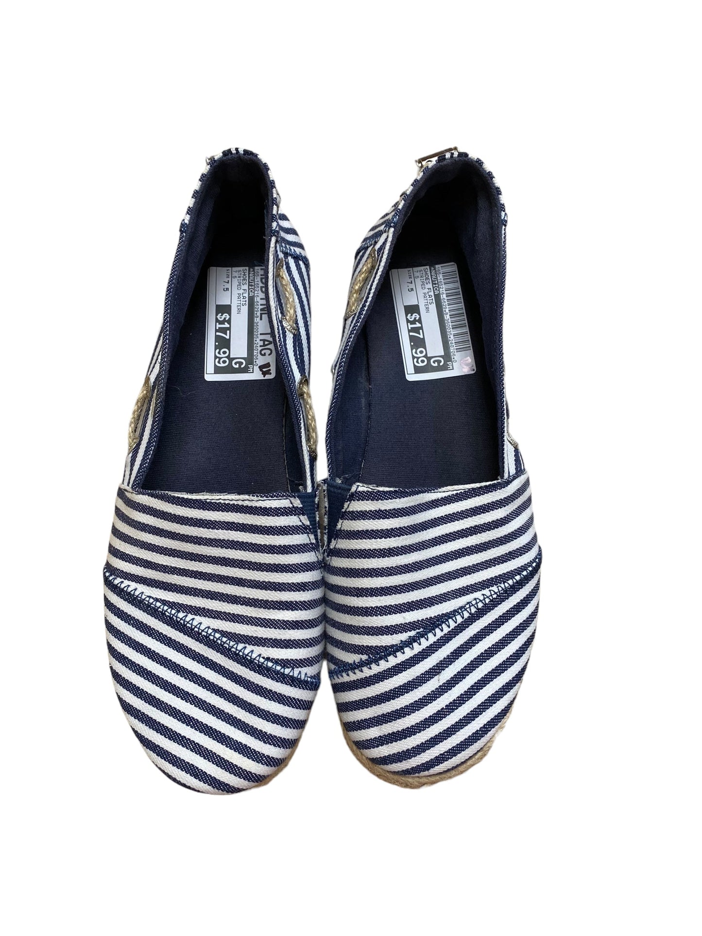 Striped Pattern Shoes Flats Nautica, Size 7.5
