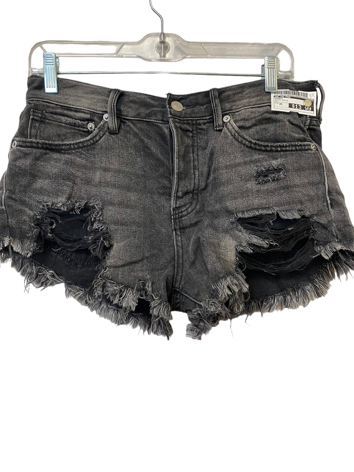 Black Denim Shorts We The Free, Size 26