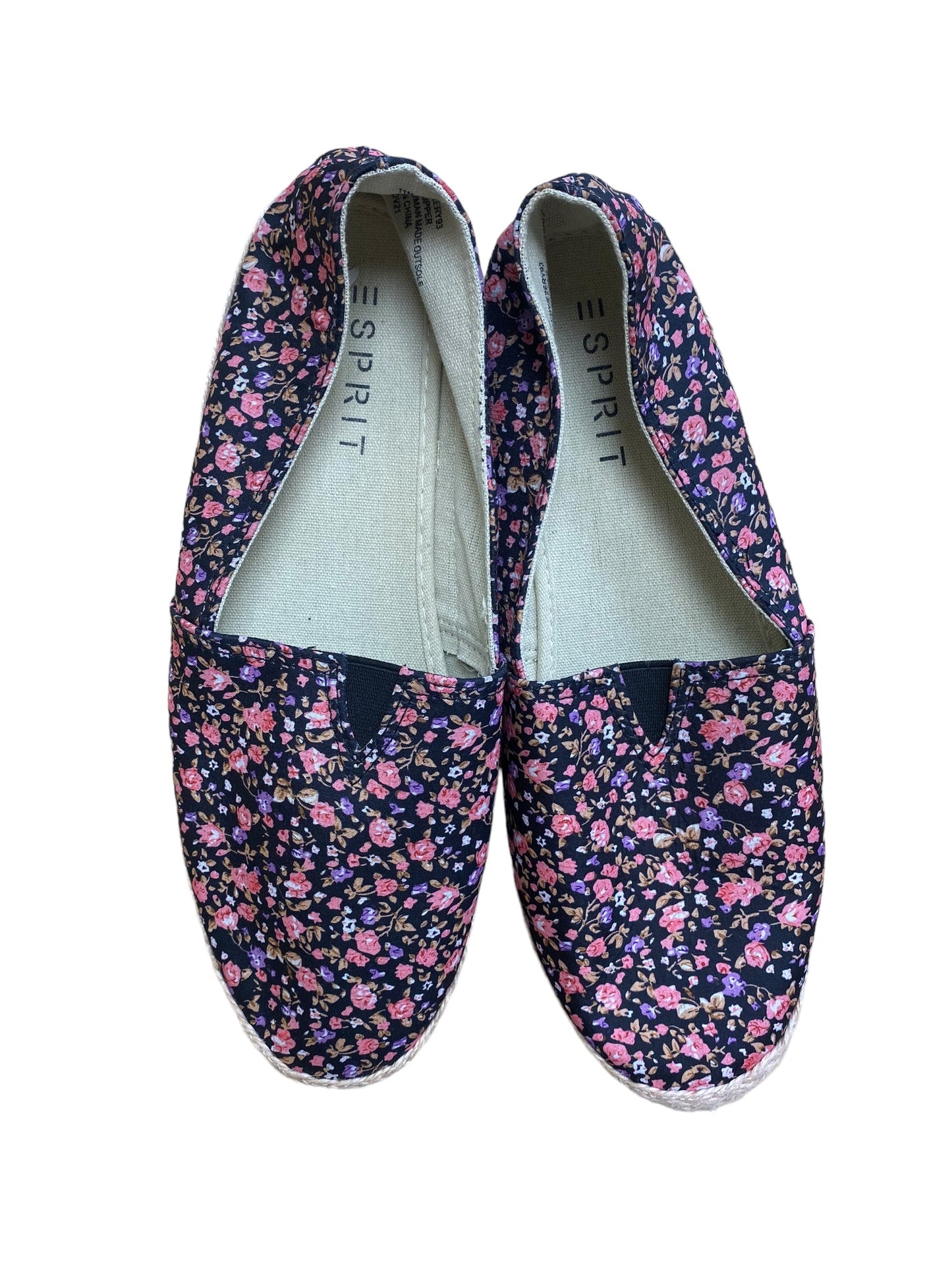 Floral Print Shoes Flats Esprit, Size 11