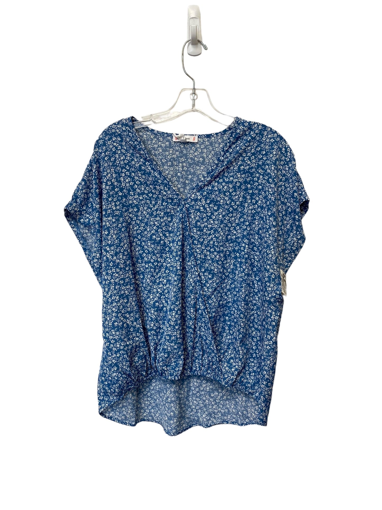 Blue Top Short Sleeve L Love, Size M