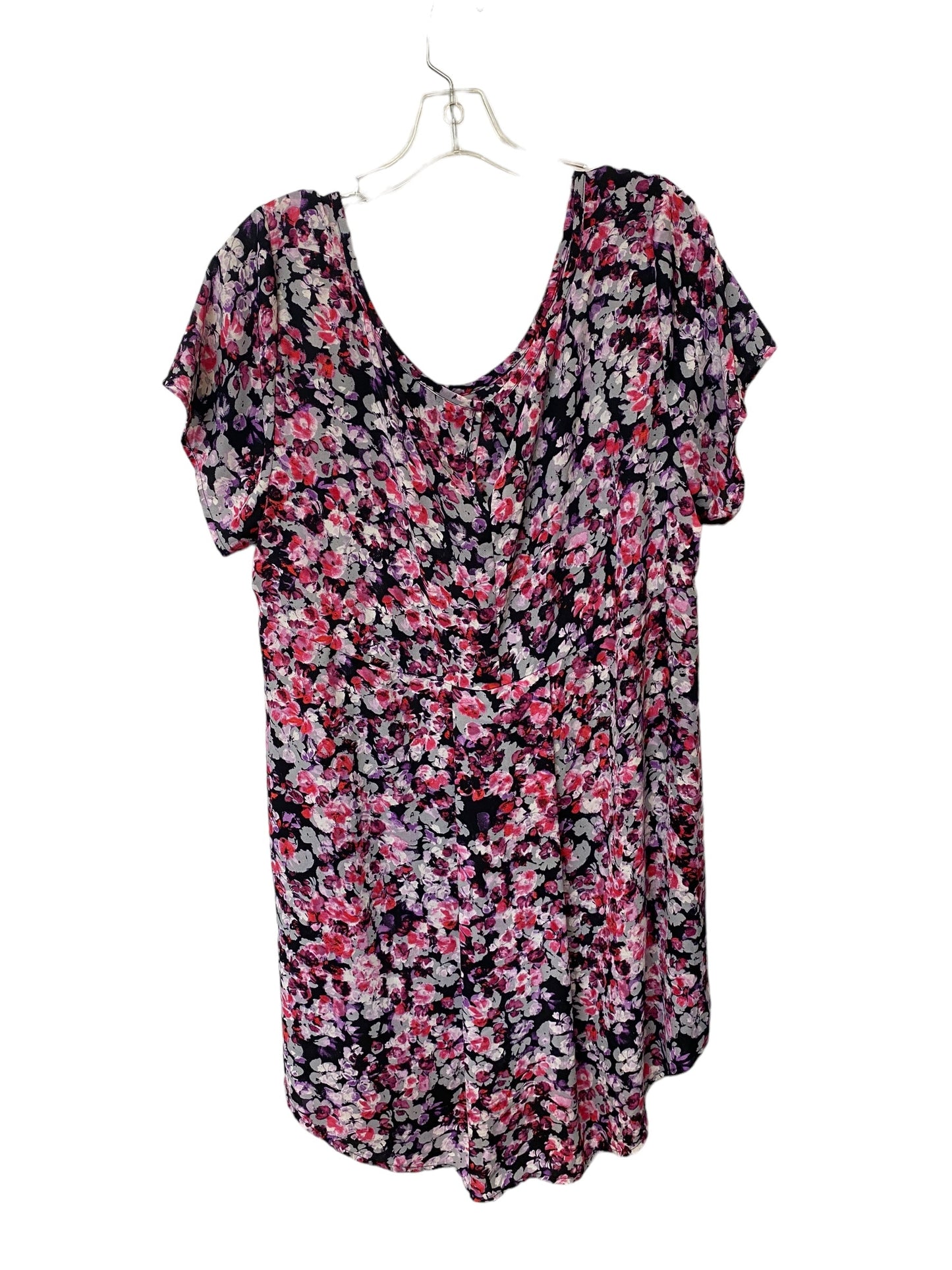 Floral Print Top Short Sleeve Boutique +, Size 1x