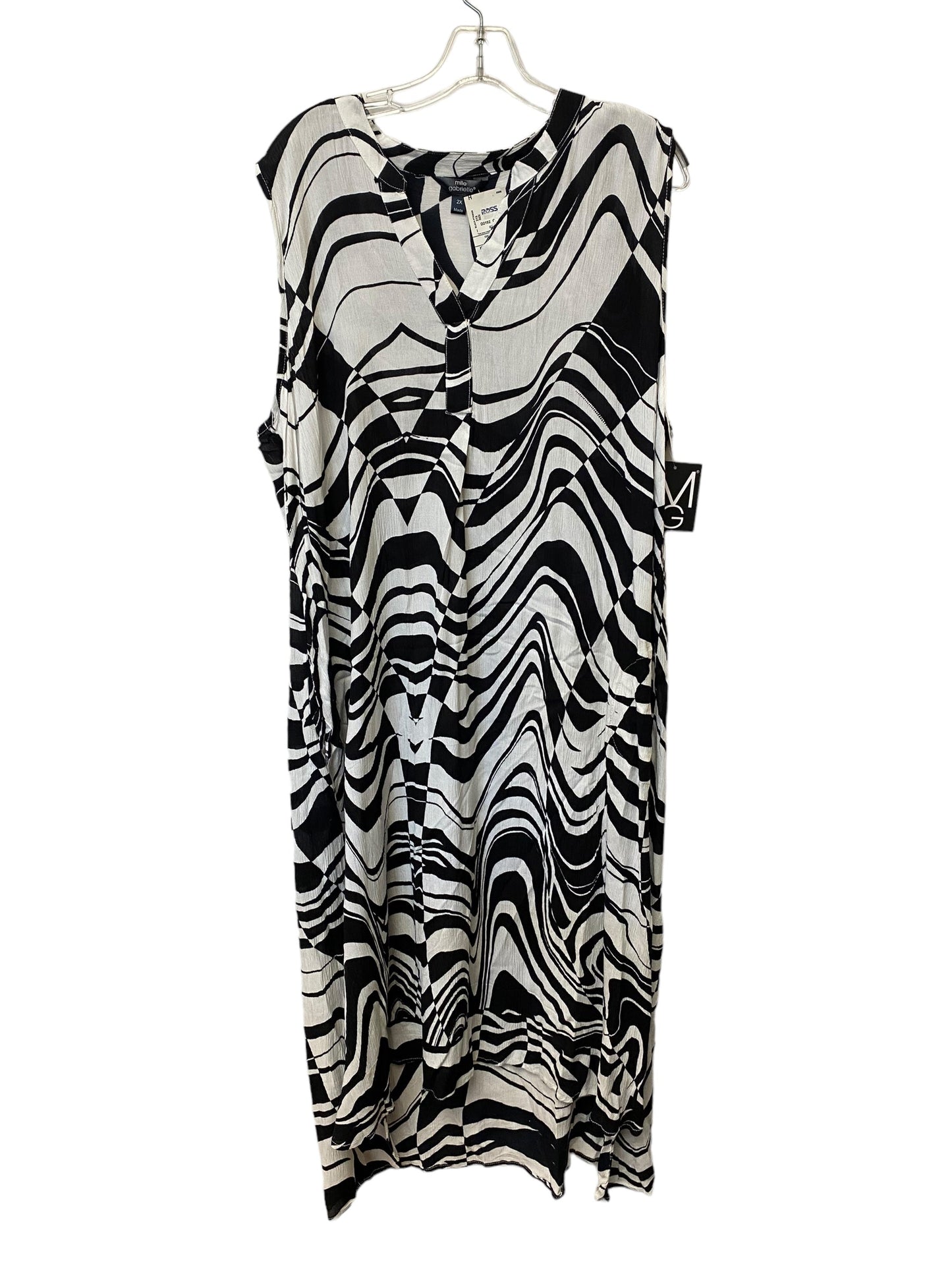 Black & White Dress Casual Maxi Mlle Gabrielle, Size 2x