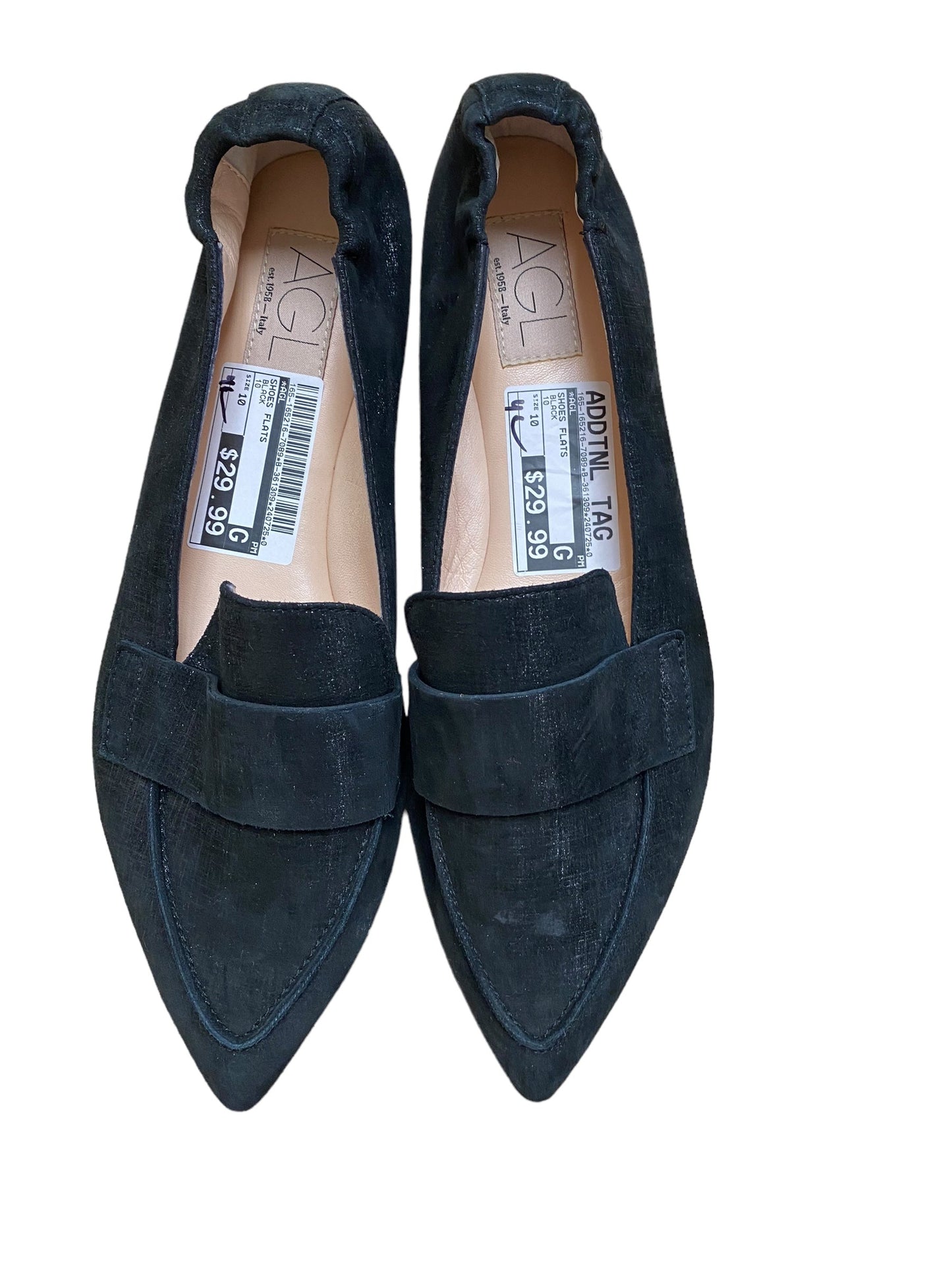 Black Shoes Flats Agl, Size 10
