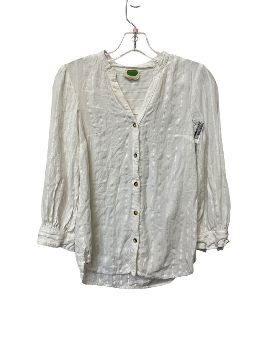 White Top Long Sleeve Anthropologie, Size 2