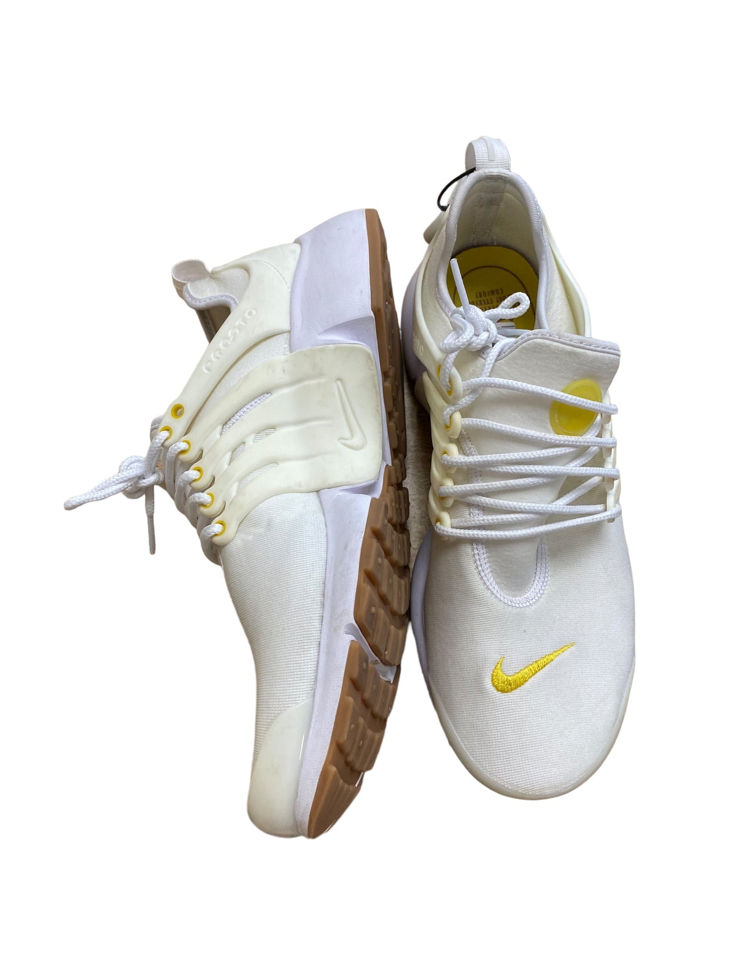 White & Yellow Shoes Athletic Nike, Size 9