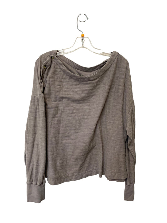 Top Long Sleeve By Anthropologie In Taupe, Size: 2x