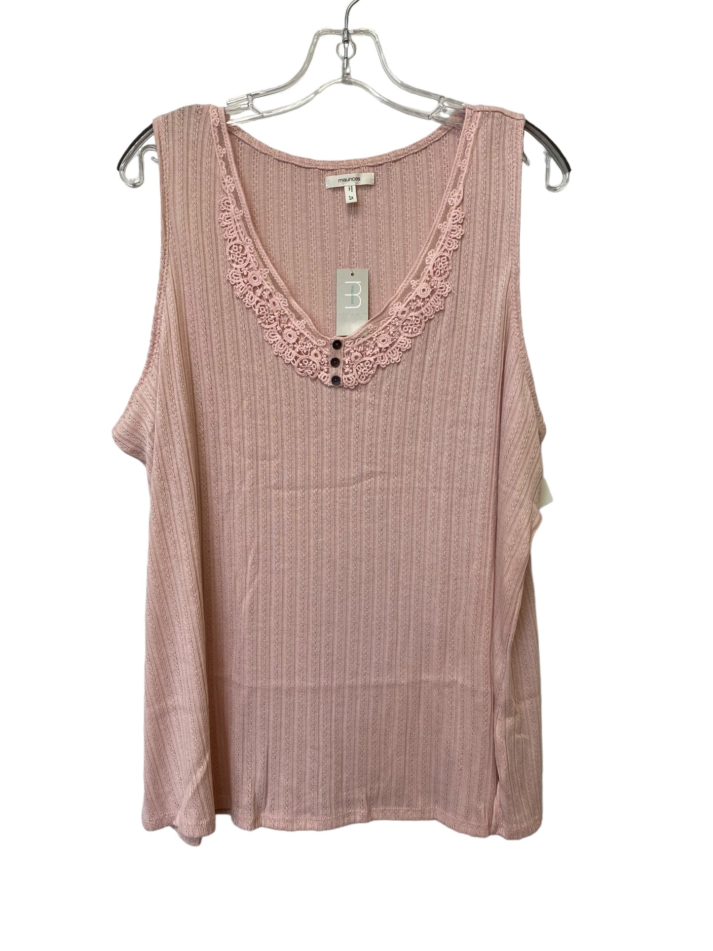 Top Sleeveless By Maurices In Pink, Size: 1x