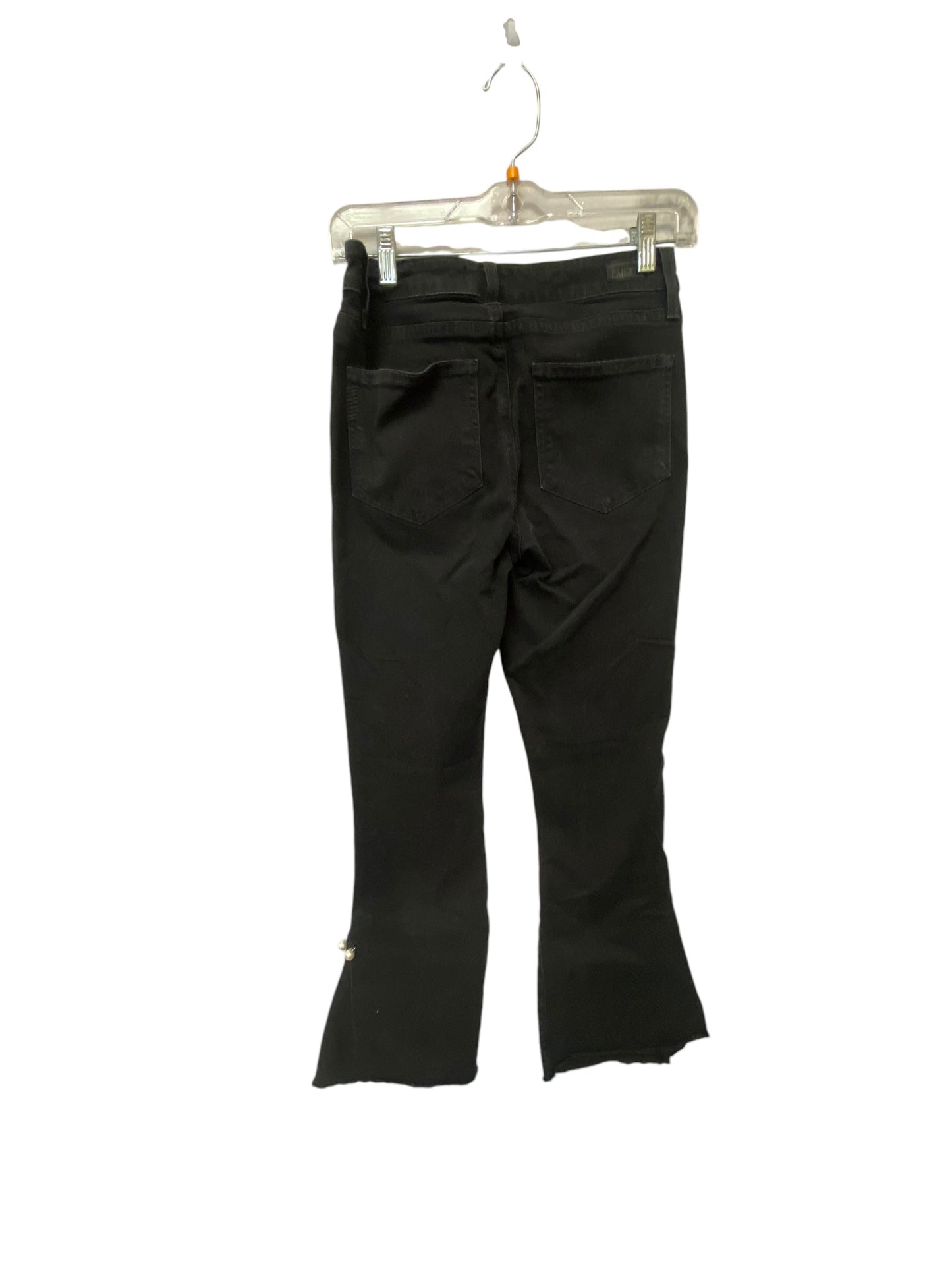 Jeans Flared By Paige In Black Denim, Size: 27