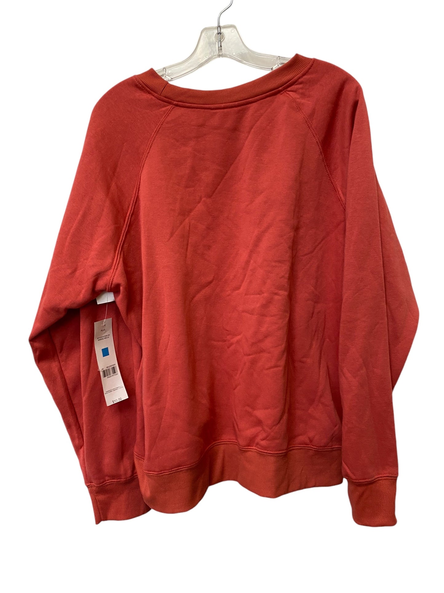 Sweatshirt Crewneck By Just Be In Red, Size: 2x