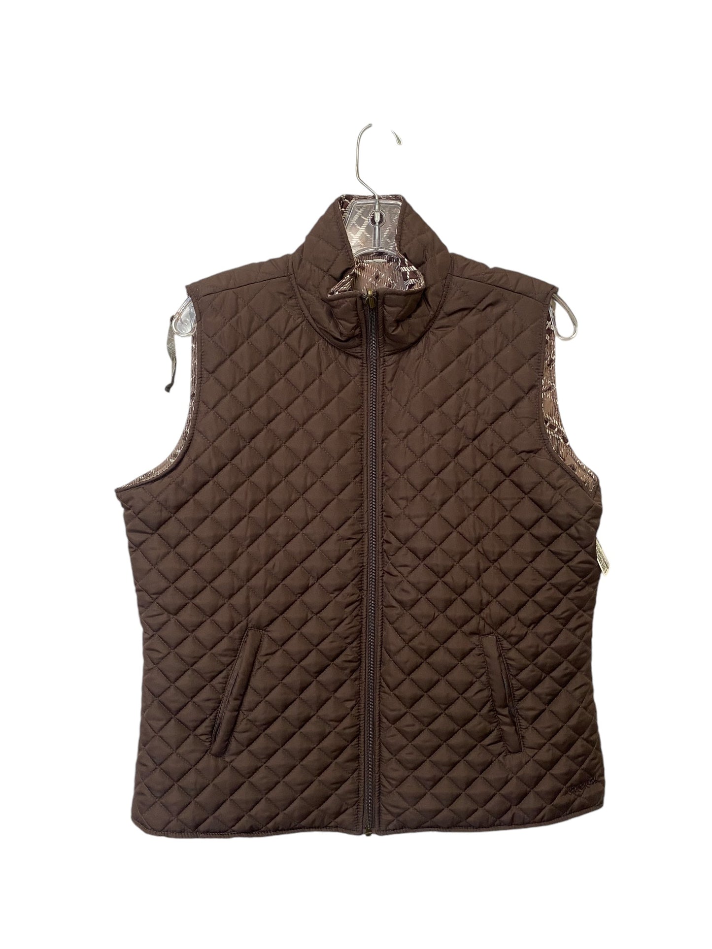 Vest Puffer & Quilted By Clothes Mentor In Brown, Size: L