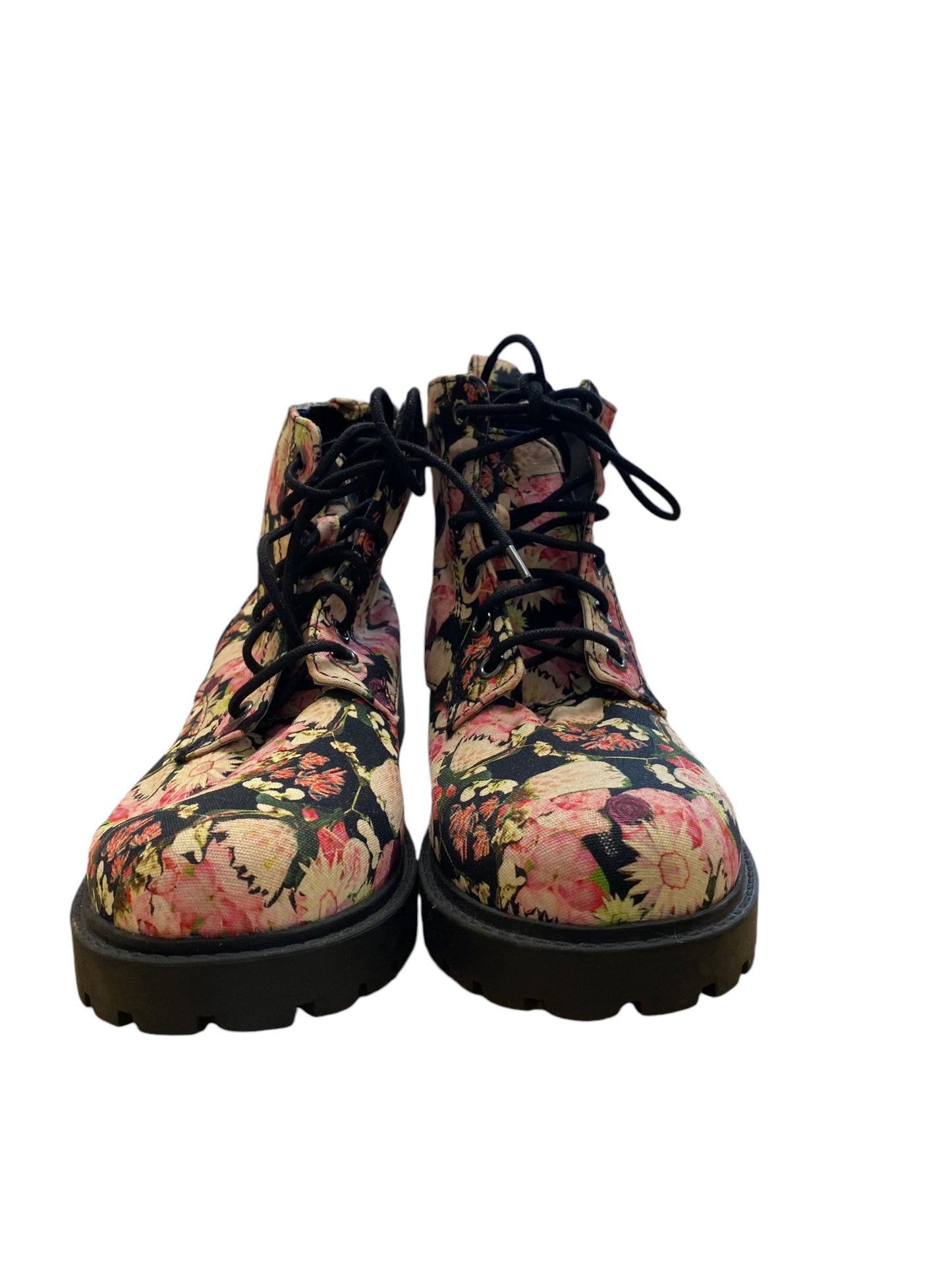 Boots Combat By Divided In Floral Print, Size: 7