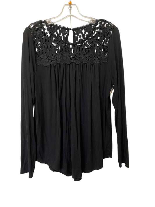 Top Long Sleeve By Philosophy In Black, Size: L